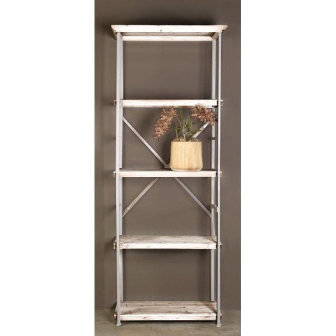 SCAFFALE 4 PIANI METALLO BIANCOLEGNO BIANCO 80X50 H210